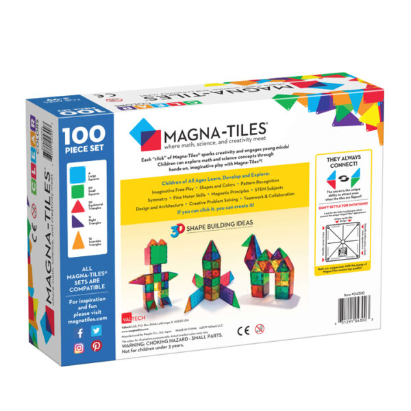 Magna-Tiles - Clear Colors - 100-delig - Afbeelding 2