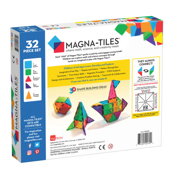 Magna-Tiles - Clear Colors - 32-delig - Afbeelding 2