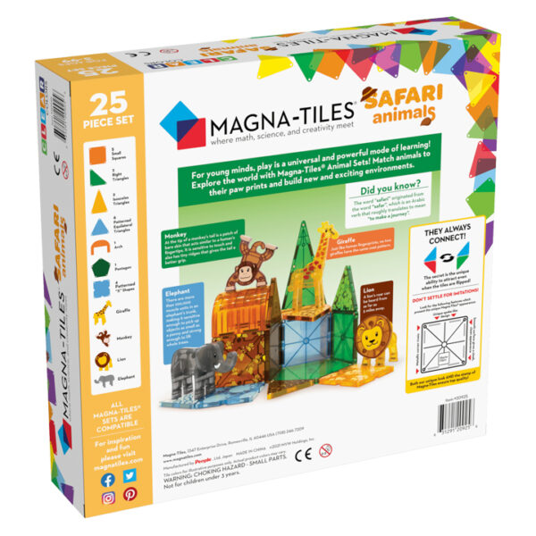 Magna-Tiles - Clear Colors - Safari 25-delig - Afbeelding 2
